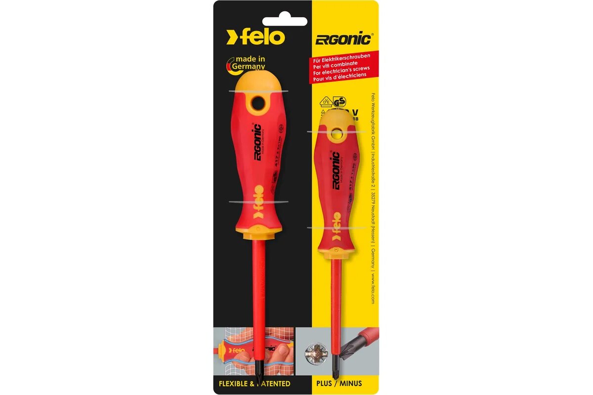 Набор крестовых диэлектрических отверток Felo Ergonic 2 шт 41792191