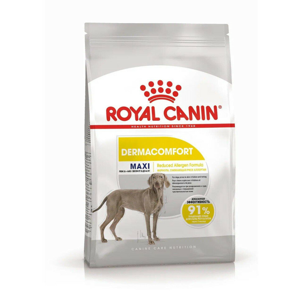 Royal Canin Maxi Dermacomfort сухой корм для собак крупных пород  склонных к разражению кожи и зуду   10 кг