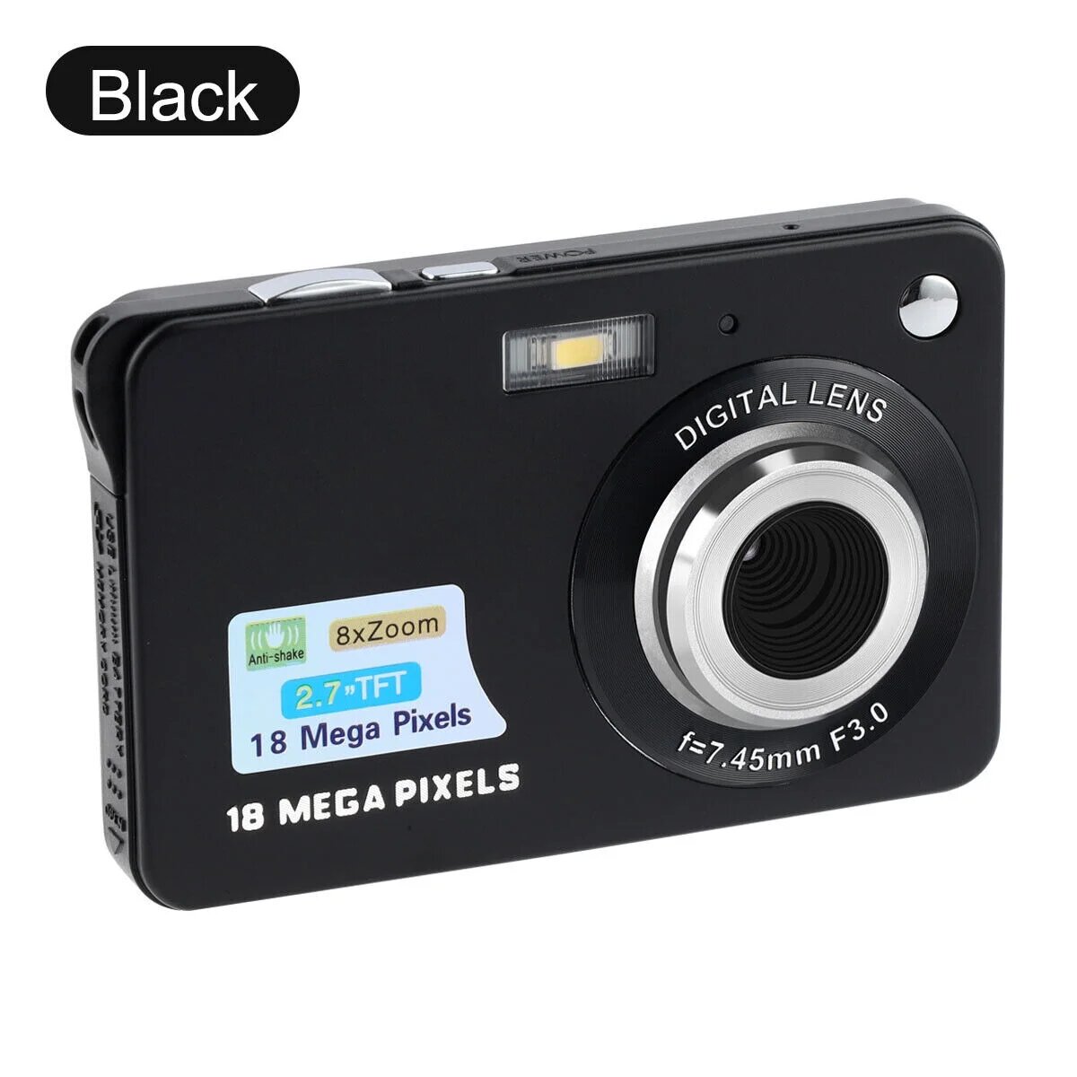 Новая цифровая камера HD 18MP 2.7' TFT LCD экран Камера типа «наведи и снимай» 8-кратный зум*