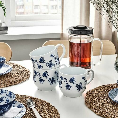 ENTUSIASM IKEA большие кружки 2 шт 500 мл набор синий керамика энтузиазм икеа 3809₽