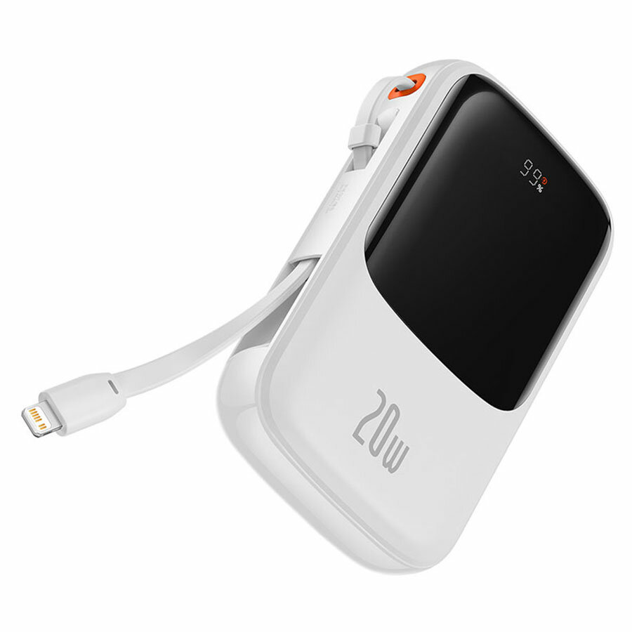 Портативный аккумулятор BASEUS Qpow Pro Digital Display, Lightning, 3A, 10000 мА⋅ч, белый — фото 1