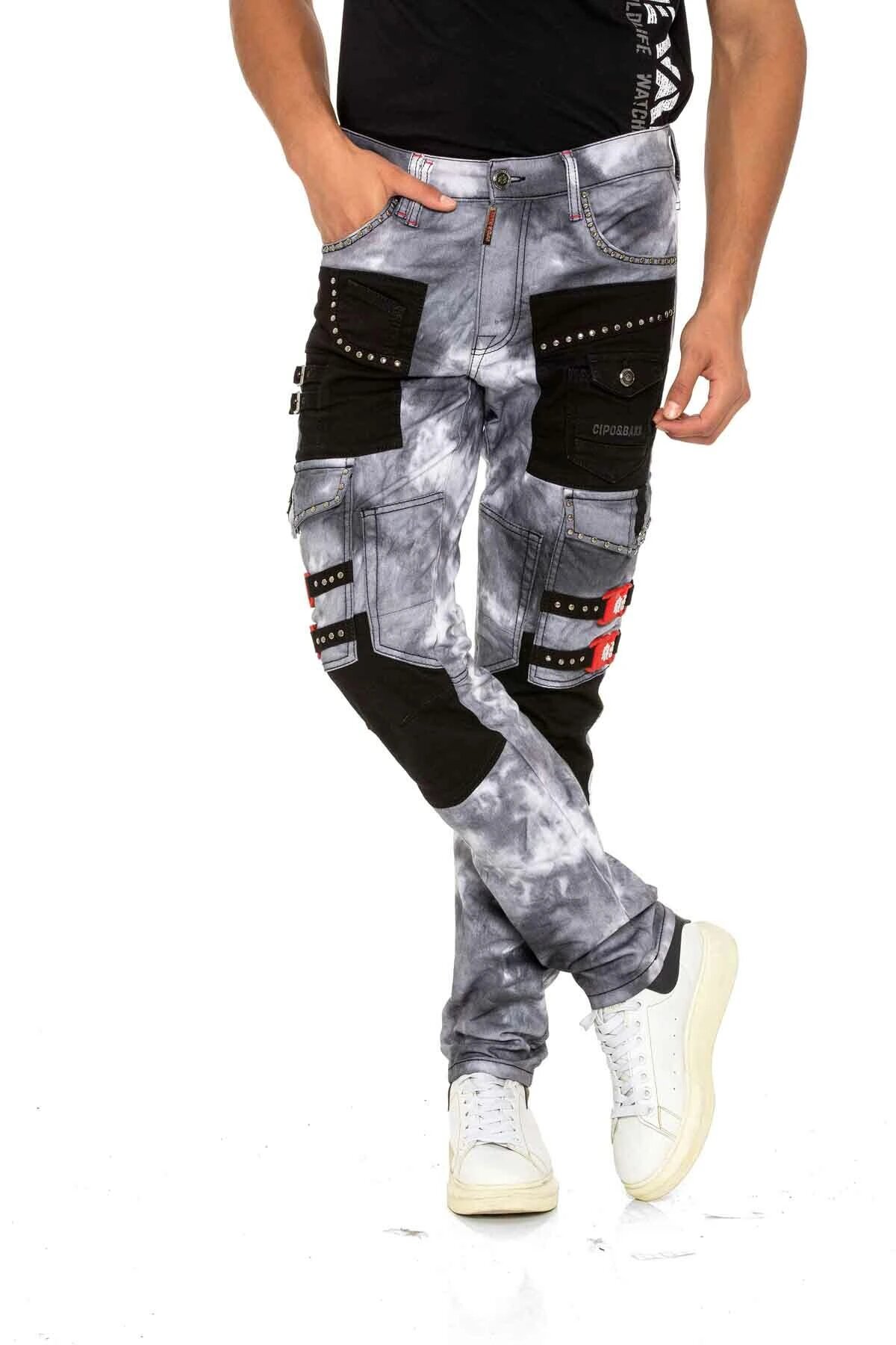 Джинсы карго Cipo & Baxx, размер 31, серый — фото 1