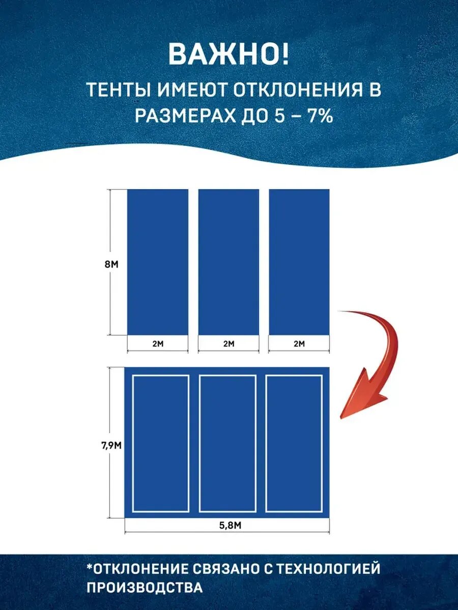 Тент 4х6м 180г/м2 — фото 1