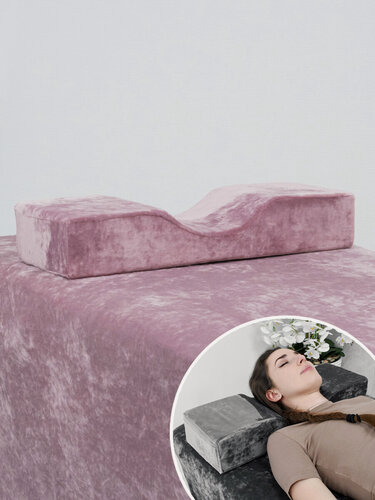 Изображение товара Подушка для наращивания ресниц низкая, для лешмейкера, пыльная роза