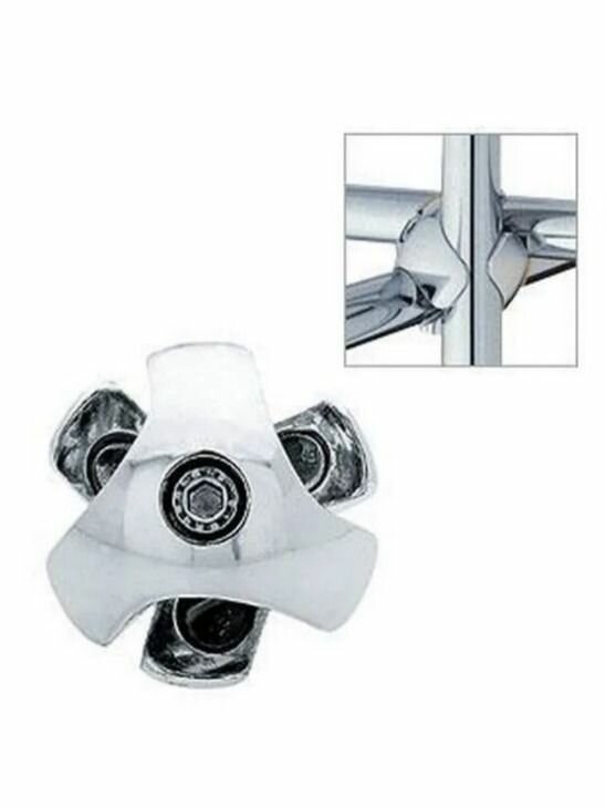 Держатель 3-х труб зажим для 3-х труб (Правый) хром- 8 шт. в упаковке