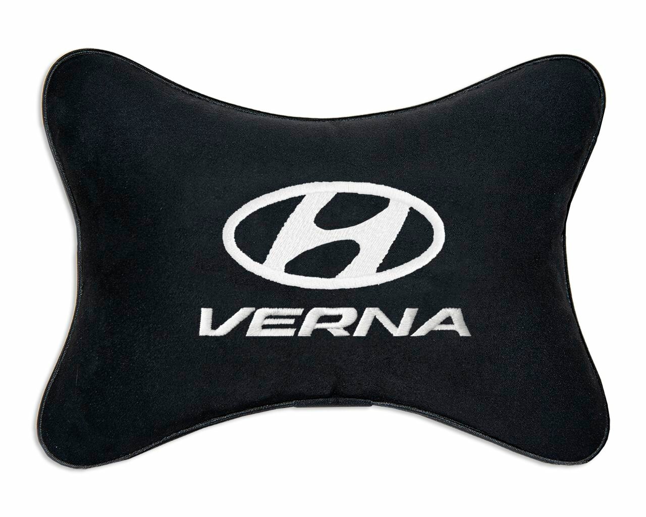 Подушка автомобильная на подголовник черная алькантара HYUNDAI Verna