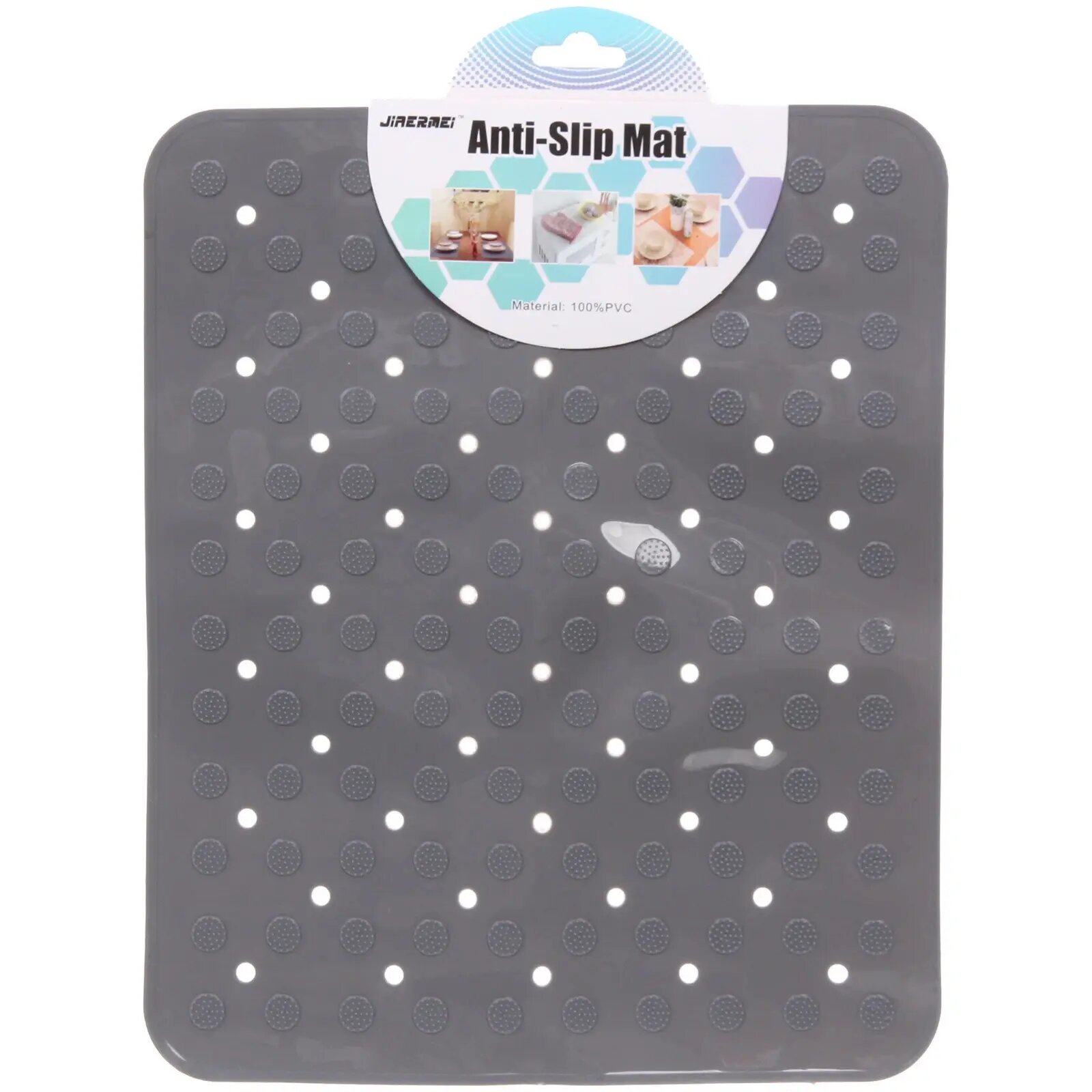 Коврик для раковины «Круги» 32х27см, серый, противоскользящий, ПВХ