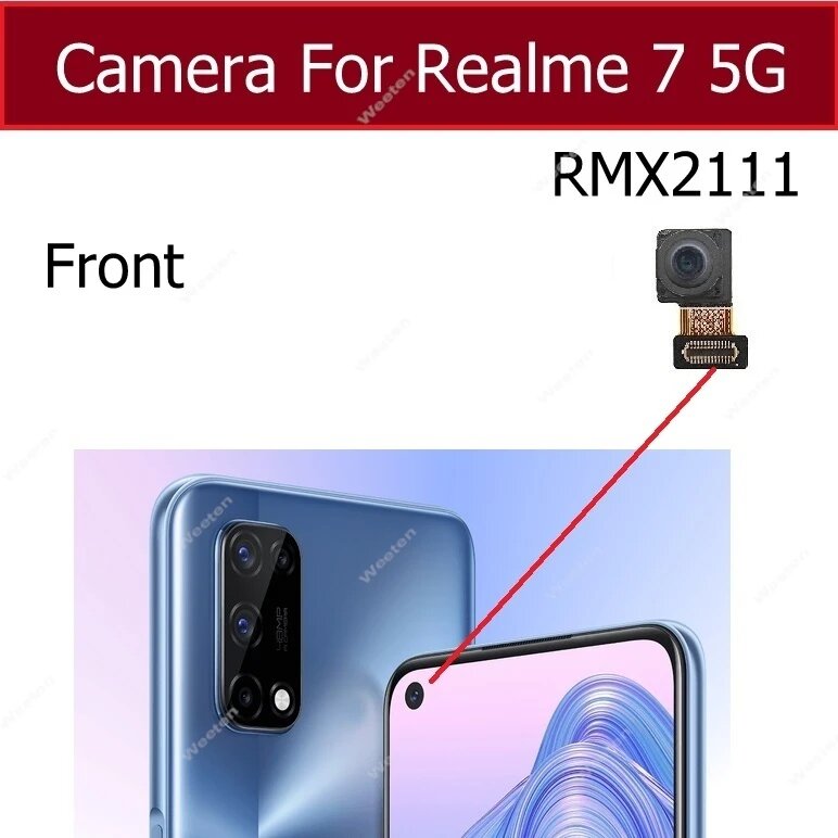 Модуль задней передней камеры для OPPO Realme 7 Pro 7 5G Mini, передняя маленькая задняя основная камера, гибкий кабель, запасные части, 7 5G Front