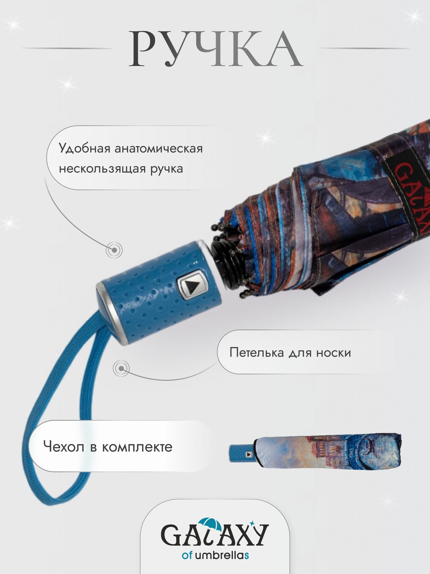 Зонт GALAXY OF UMBRELLAS, синий — фото 1