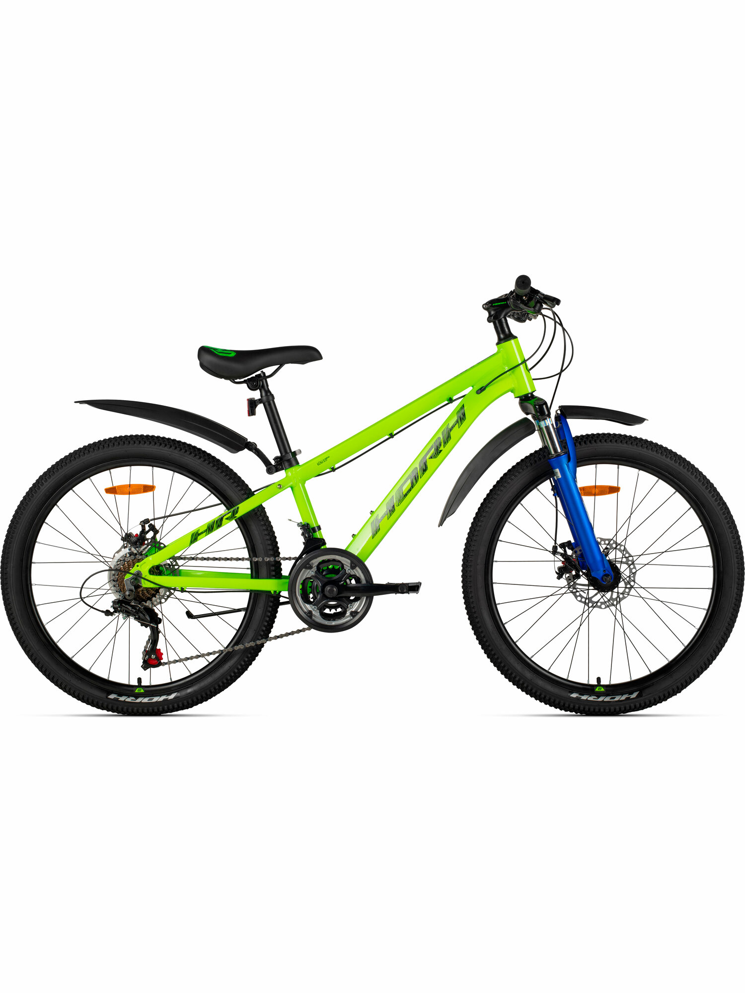 Велосипед горный HORH TONY HTYMD 4.0 24" (2025) Green-Black-Blue, для детей на рост 130-150 см, алюминиевая рама 12"