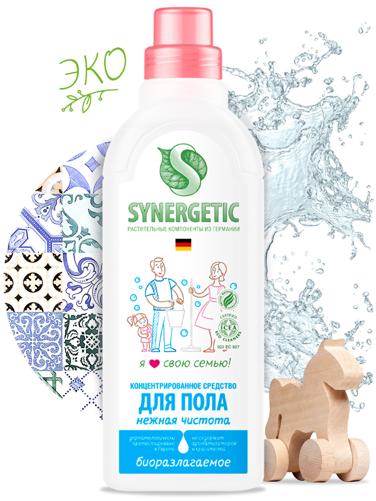 Средство для пола SYNERGETIC "Нежная чистота", 0,75 л