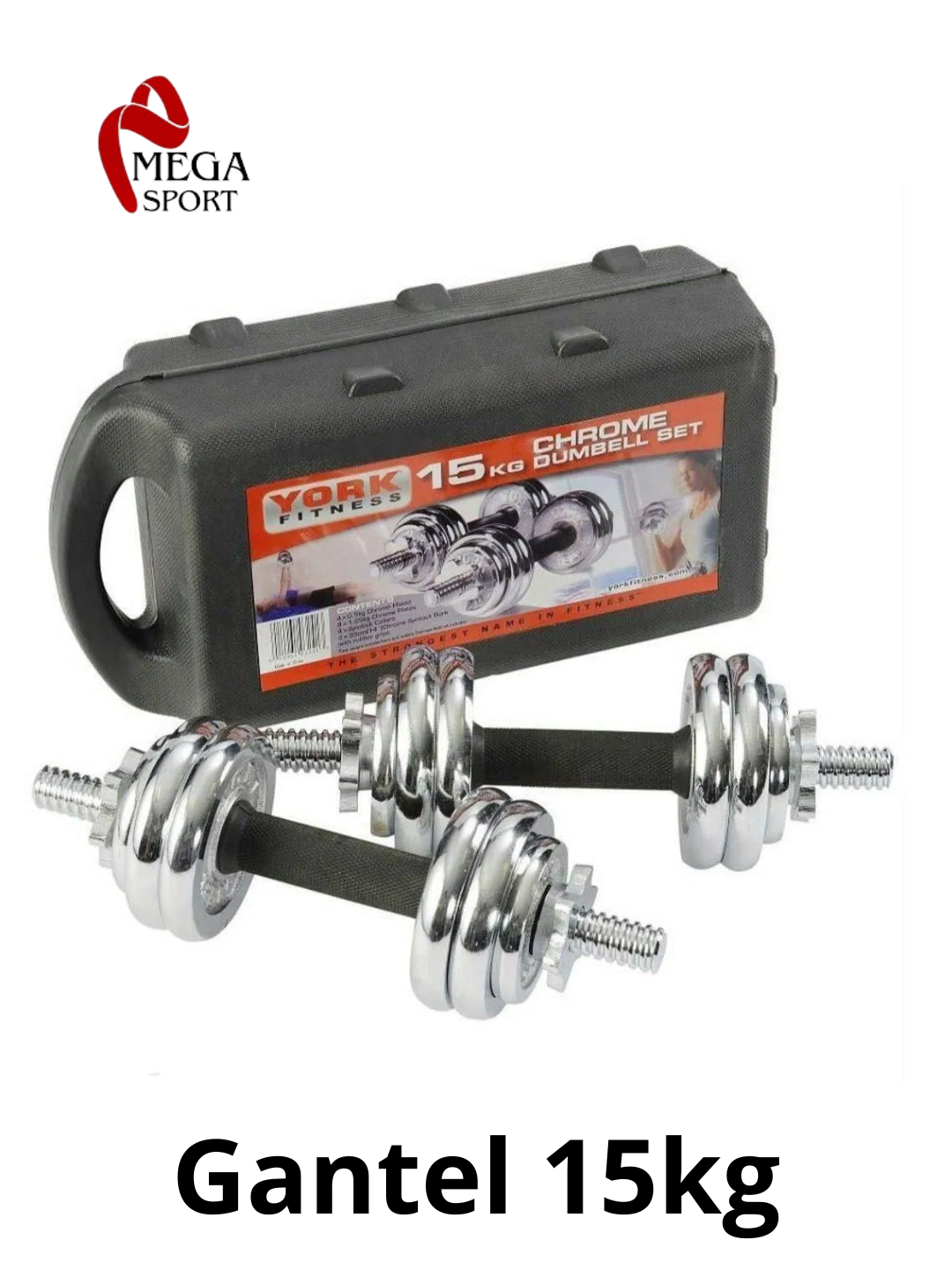 Набор гантелей 15 кг, для тренировок дома и в зале, с металлическим диском 15 — фото 1