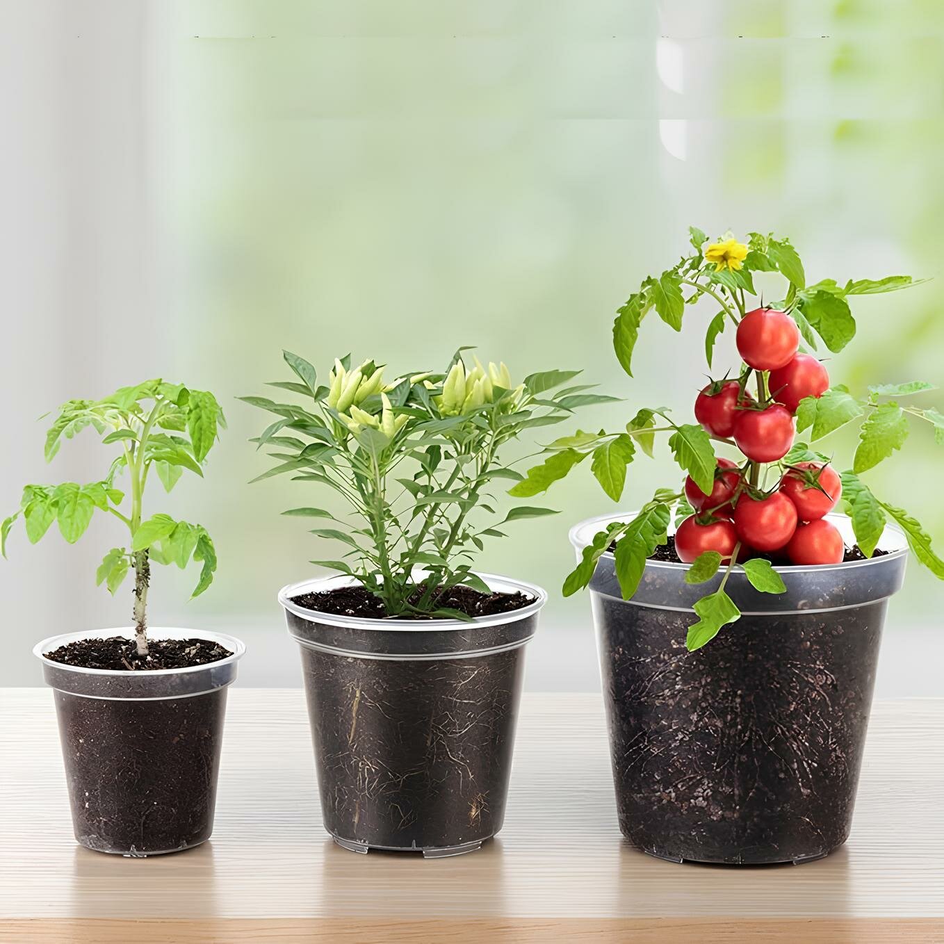 Горшок прозрачный для цветов, рассады, орхидей 7,2см*7,6см 0,2 л — фото 1