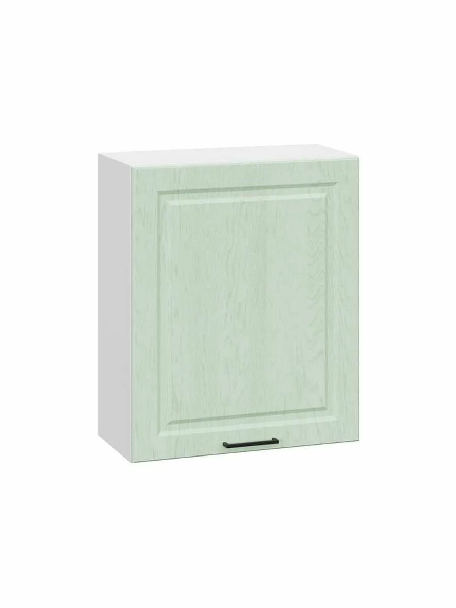 Кухонный модуль навесной шкаф Шервуд с доводчиками с полками 60х29.6х72 см Белый / Шато мята