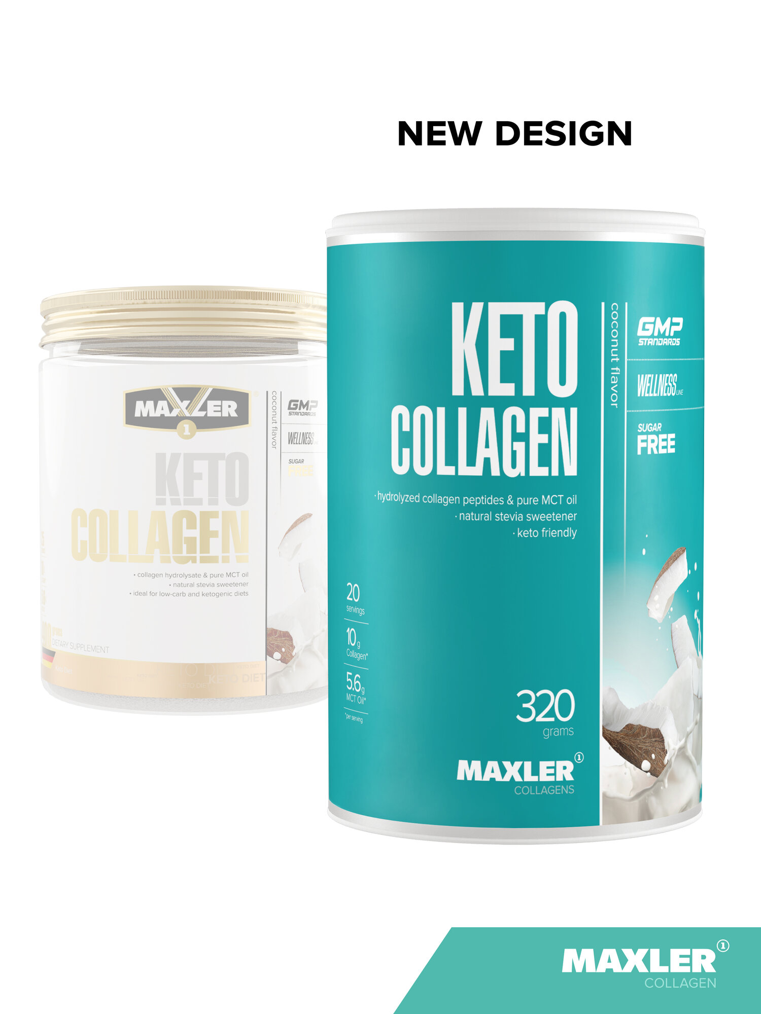 Кето коллаген гидролизат в порошке Maxler Keto Collagen, 320 г - Кокос — фото 1