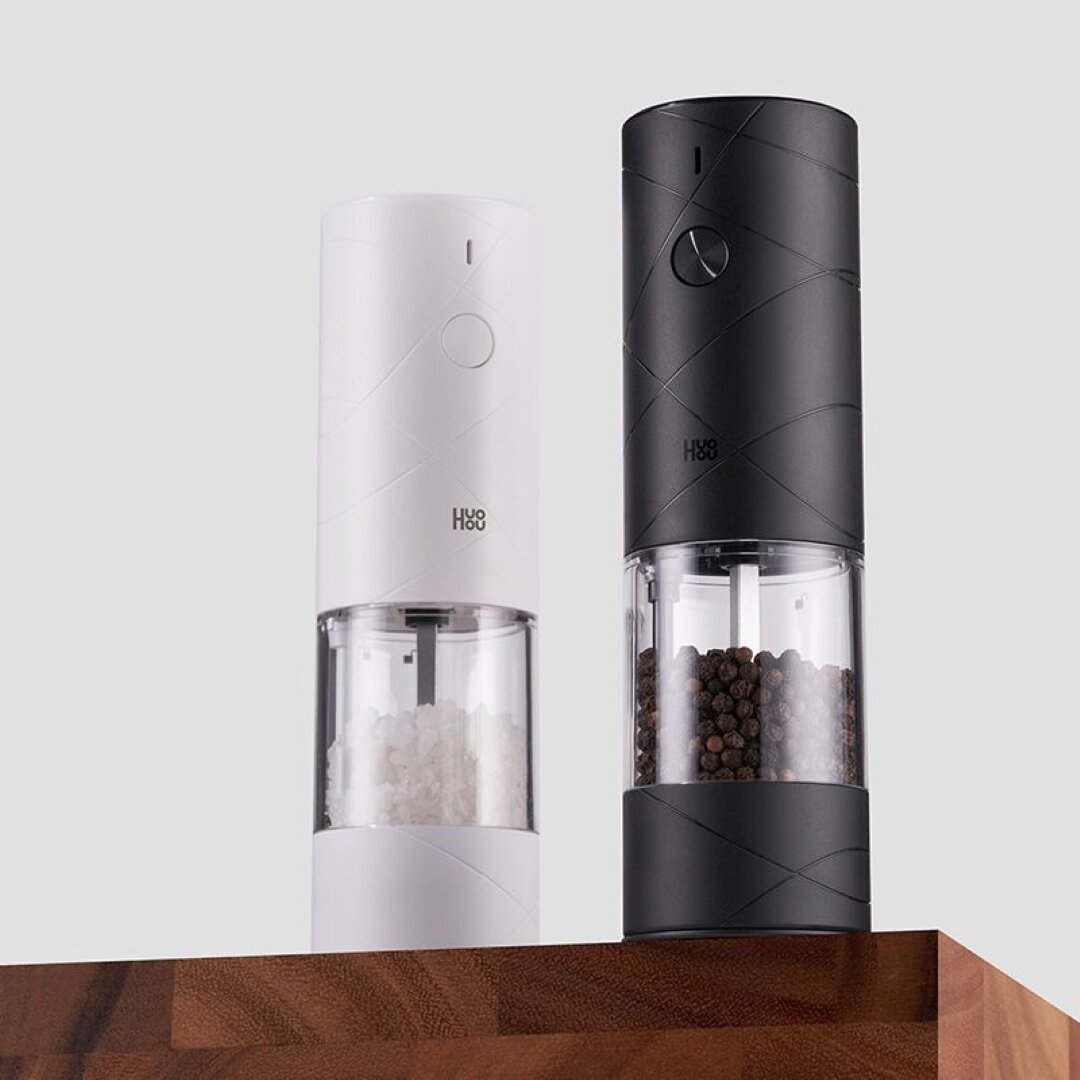 Картинки Комплект электрических мельниц для специй с базой Xiaomi Huo Hou Electric Pepper Grinder (HU0293)