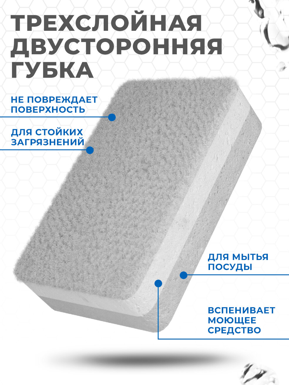 Диспенсер для моющего средства OZBERRY с губкой ABS пластик черный компактный для кухни — фото 1