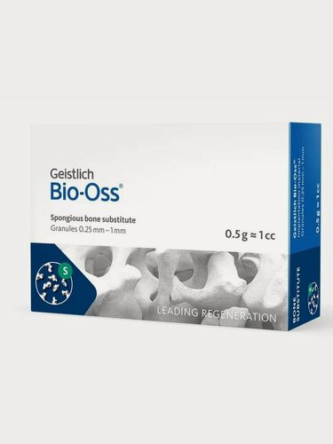 Изображение товара Костный материал Geistlich Bio-Oss S, гранулы 0.25-1 мм, 0.5 г, для регенерации костной ткани
