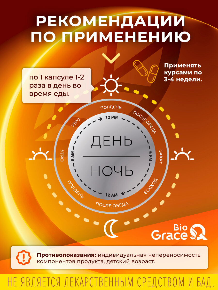 Куркума молотая GraceBioQ для иммунитета, похудения, 90 капсул — фото 1