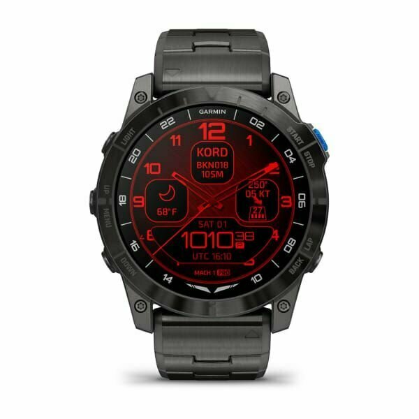 Обзор: Оригинал Умные часы Garmin D2 Mach 1 Pro Aviator с титановым браслетом 010-02804-81