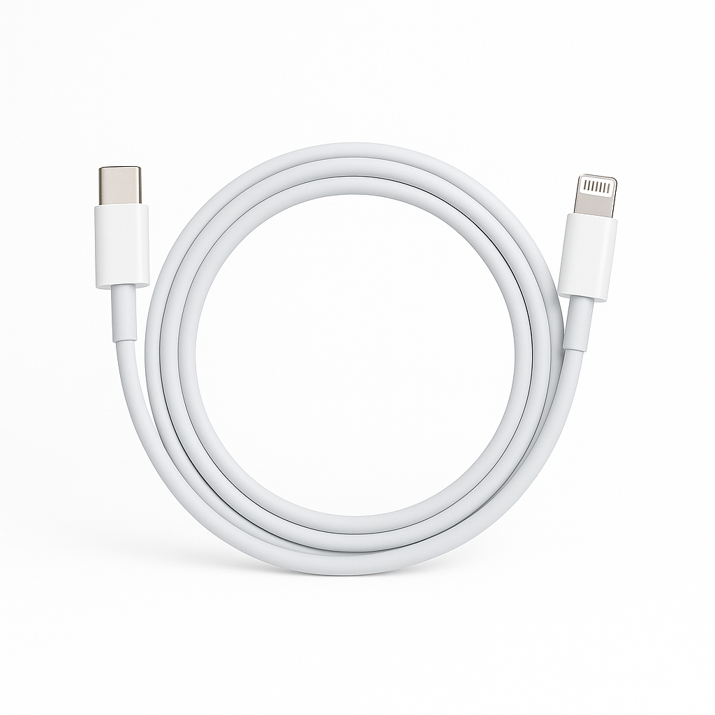 USB-C to Lightning кабель 1м, быстрая зарядка, совместим с iPhone/iPad, белый . — фото 1