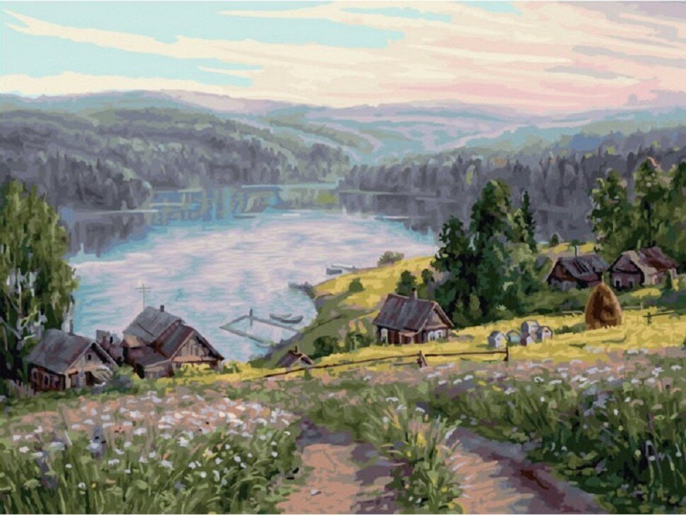 Раскраска по номерам Белоснежка #1196-AS Дорога к дому40 х 30 см