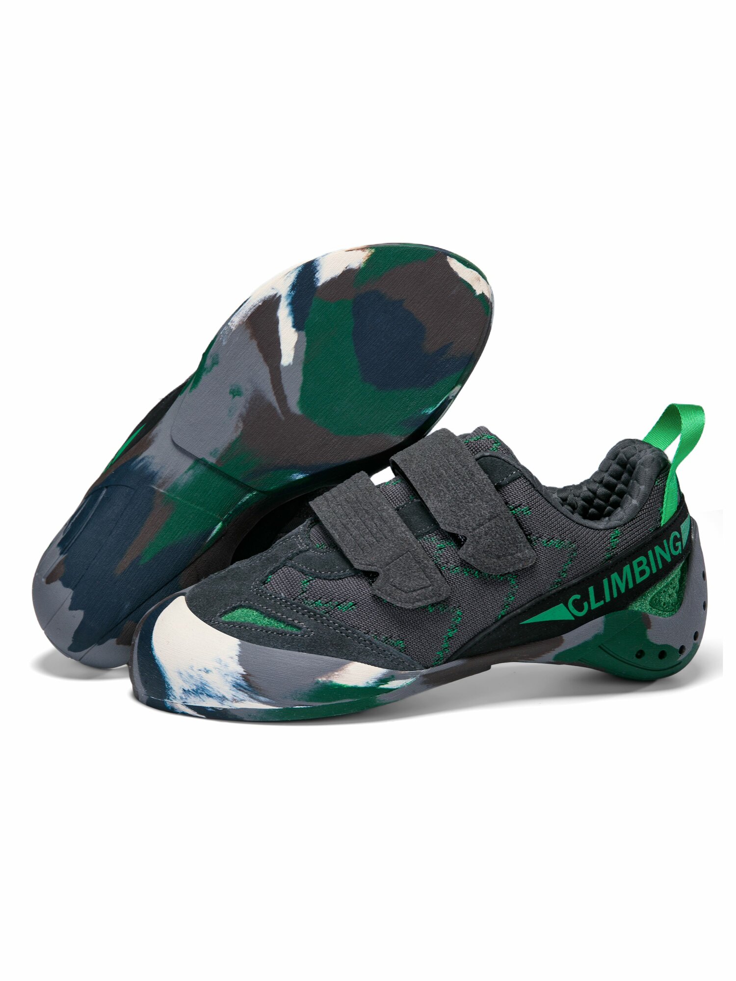 Скальники, скальные туфли (цвет: тёмно-серый, зелёный; размер: 39) — фото 1