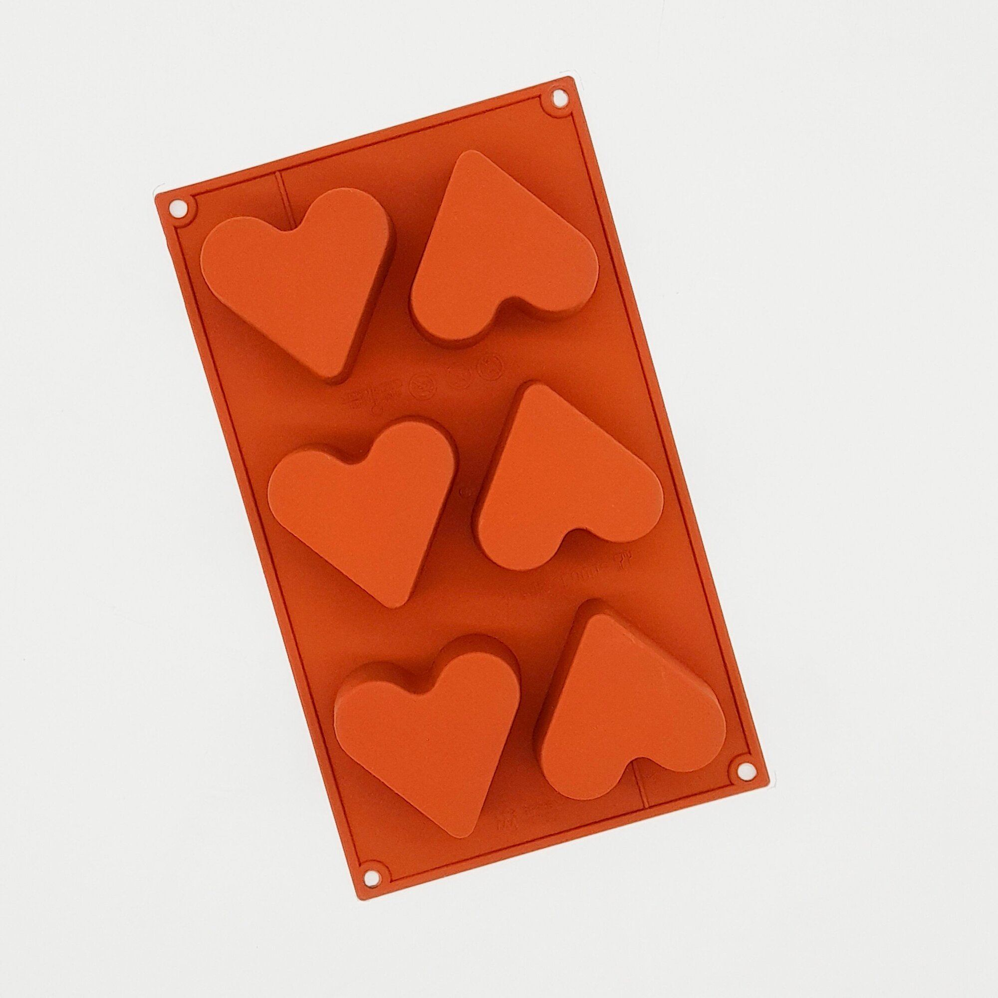 Форма силиконовая Silikomart SF036 "Сердце" d-65мм, h-40мм, v-6 ячеек по 130мл — фото 1