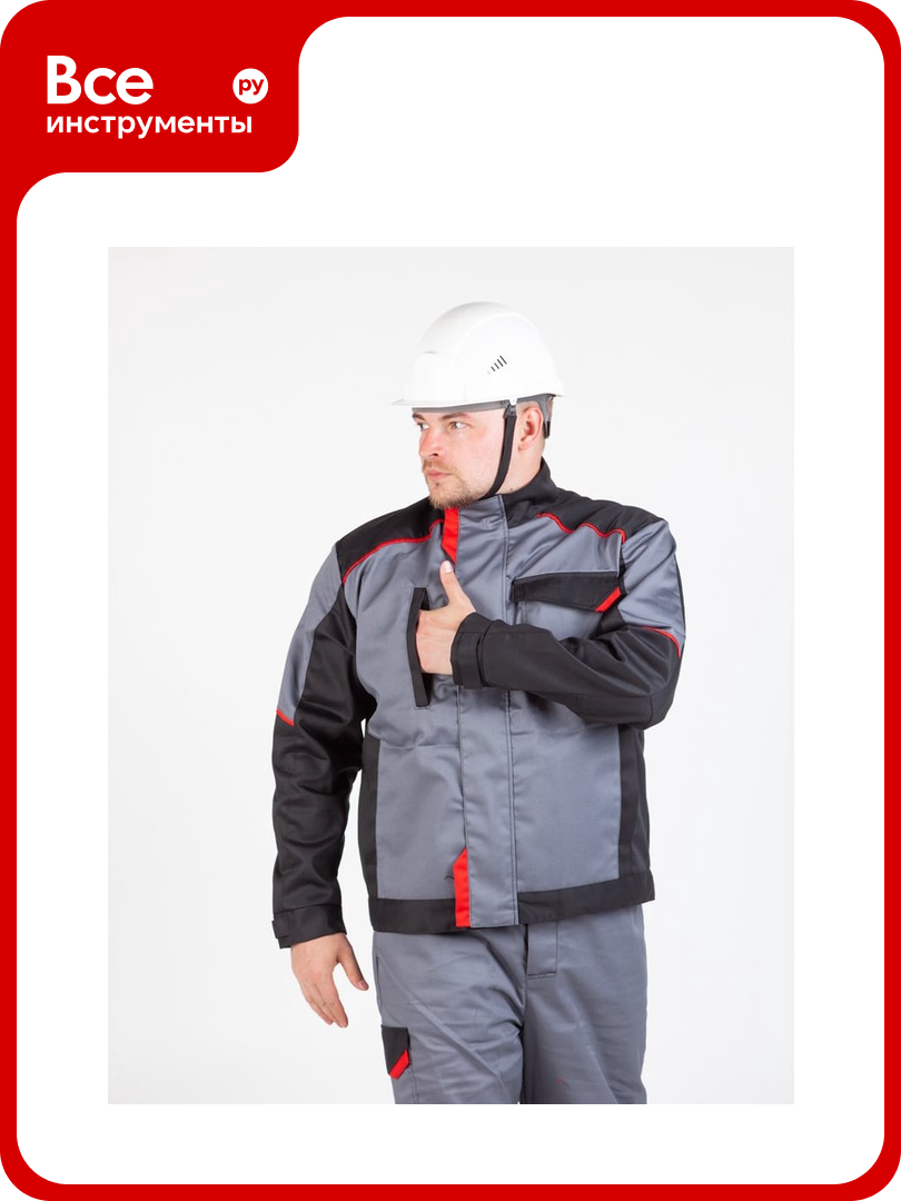 Костюм мужской летний Альянс СТС Сервис NEW смесовая 240 полукомбинезон серый/черный р. 44-46/170-176 4630157651952