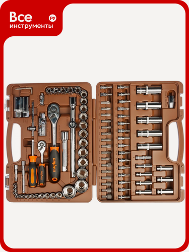 Изображение товара Универсальный набор инструмента Ombra OMT94S торцевые головки и аксессуары к ним, 94 предмета 55016 055016