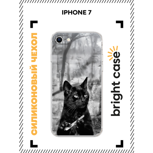 фото Чехол на apple iphone 7/8/se 2020/se 2022 / айфон 7/айфон 8 с принтом котик с пилкой bright case