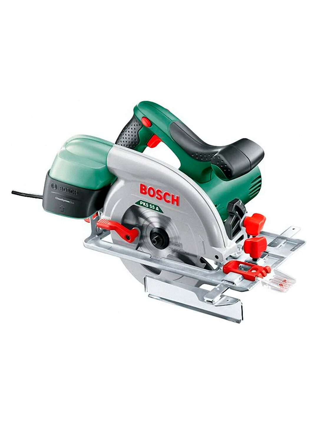 Циркулярная пила Bosch PKS 55A, блокировка кнопки включения, пылесборник