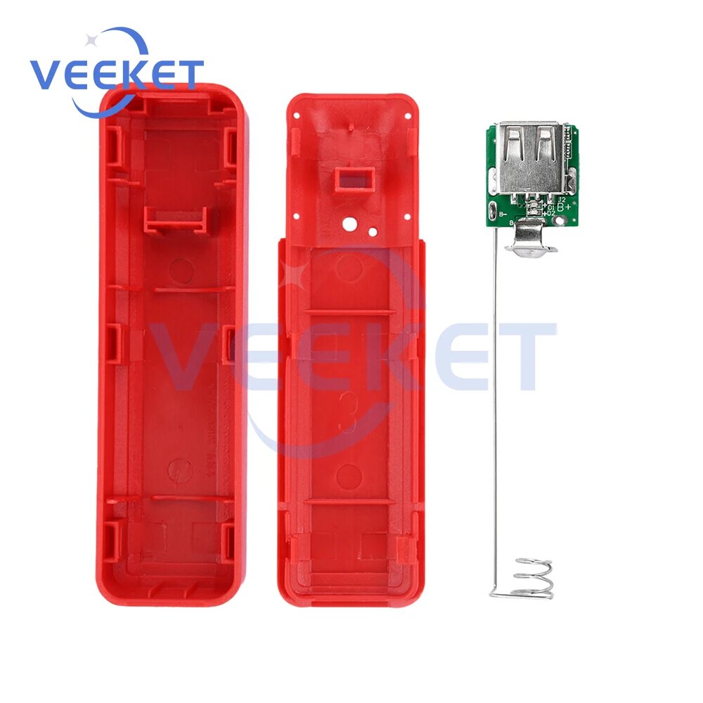 USB 5 В 1 А портативный аккумулятор 18650 DIY без сварки мобильный аккумулятор аварийный аккумулятор red