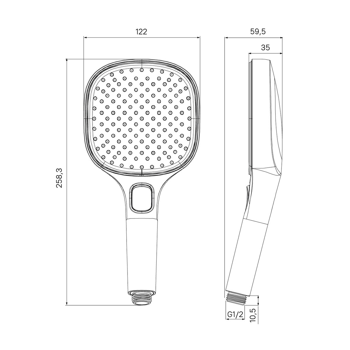 Лейка для душа Milardo Ideal Spa ILS3FC0M18 хром 3 режима квадратная — фото 1