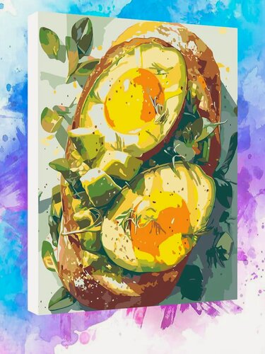 Изображение товара Картина по номерам Бутерброд Еда Завтрак