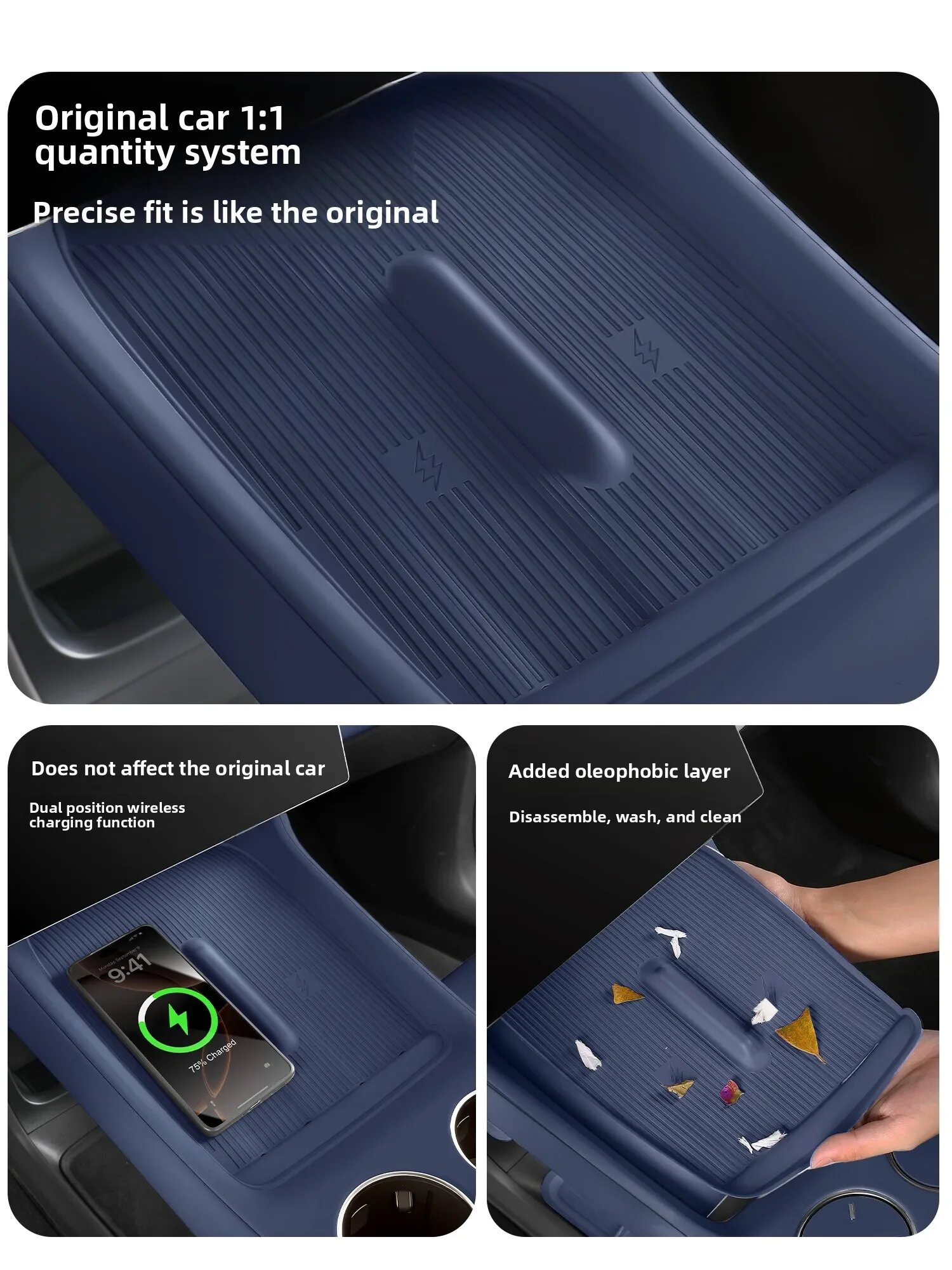 Изображение Для Xiaomi YU7 YU 7 2025 2026, автомобильный силиконовый коврик для беспроводной зарядки, противоскользящая консоль, держатель для чашки с водой, защитный коврик, аксессуары, YU 7 2025 2026, Orange