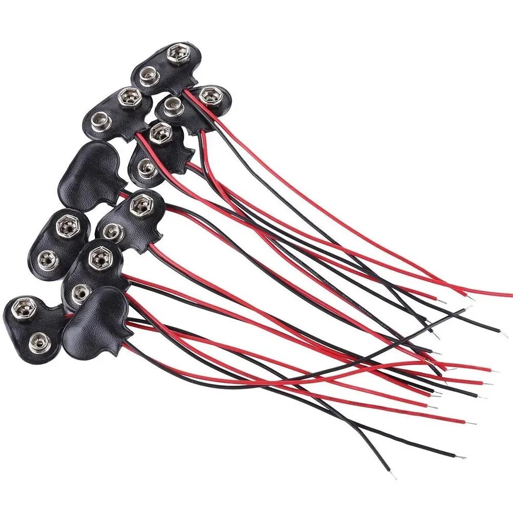 25 шт / Разъем для батарейки Крона Т-образный (экокожа)