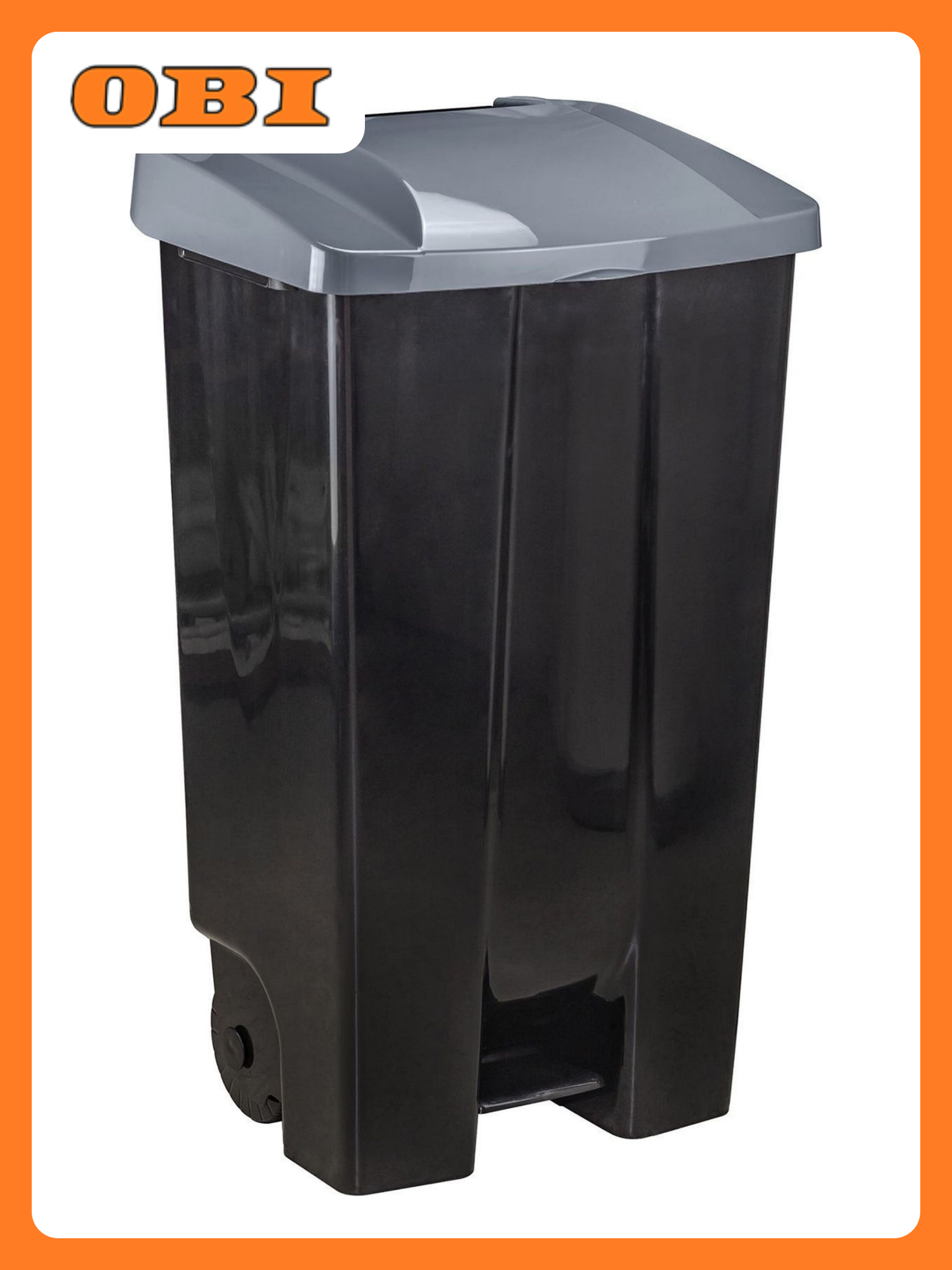 Мусорный бак IDEA пластик 110л серый с крышкой на колесах