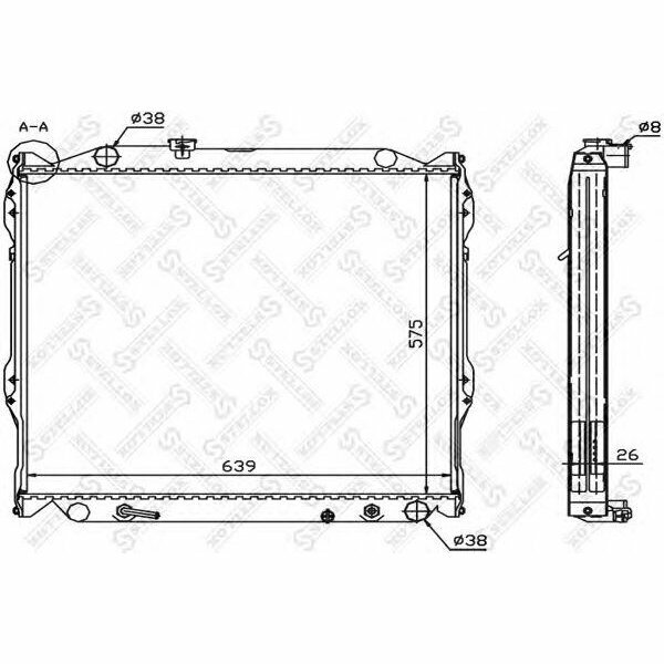 Радиатор, охлаждение двигателя, STELLOX 10-25153-SX (1 шт.)