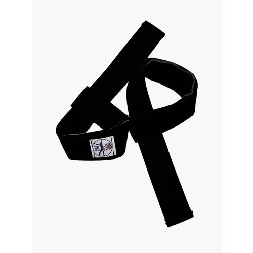 Лямки спортивные ВЯЗ, для тяги штанги и турника, полипропиленовые, хлопковые, неопреновые, черные, 55х3 см