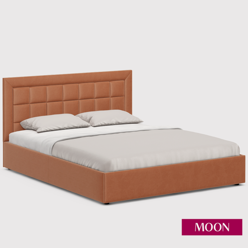 Изображение товара Кровать односпальная с подъемным механизмом, MOON FAMILY 1251, размер 120х200 см, велюр оранжевый. Ортопедическое основание в комплекте