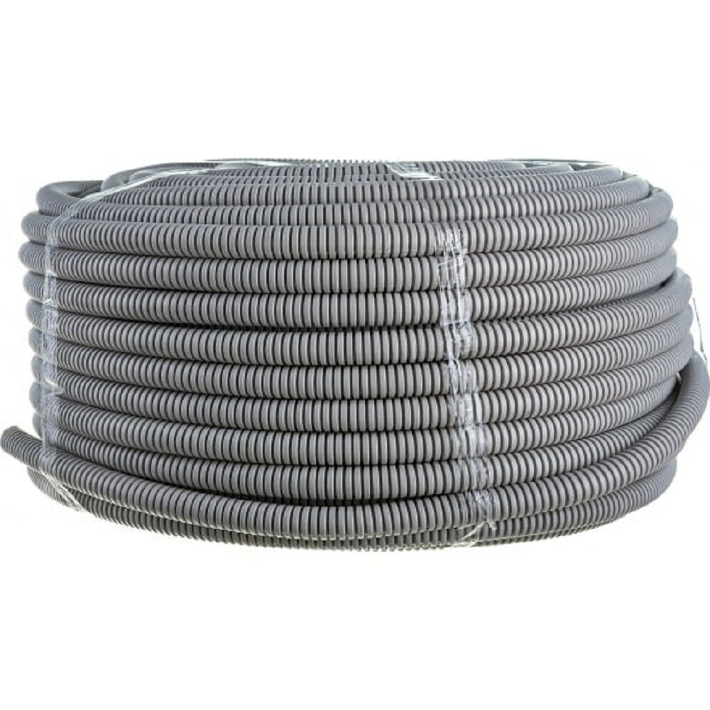 Эра Б0020110 Трубы гофр ПВХ GOFR-20-100-PVC серый d 20мм с зонд. легкая 100м