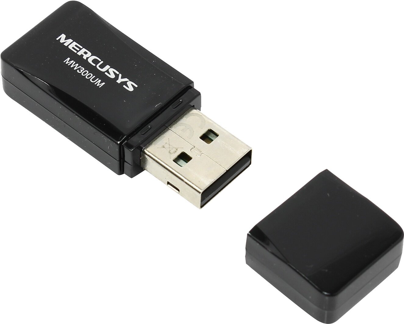 Mercusys MW300UM Мини Wi-Fi USB-адаптер N300, до 300 Мбит/с на 2,4 ГГц, USB 2.0, 2 встроенные антенны
