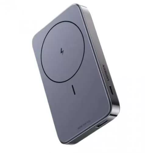 Внешний магнитный аккумулятор UGREEN PB 206 mini 10000 Mag-Go 20W (15086) серый / Повербанк — фото 1