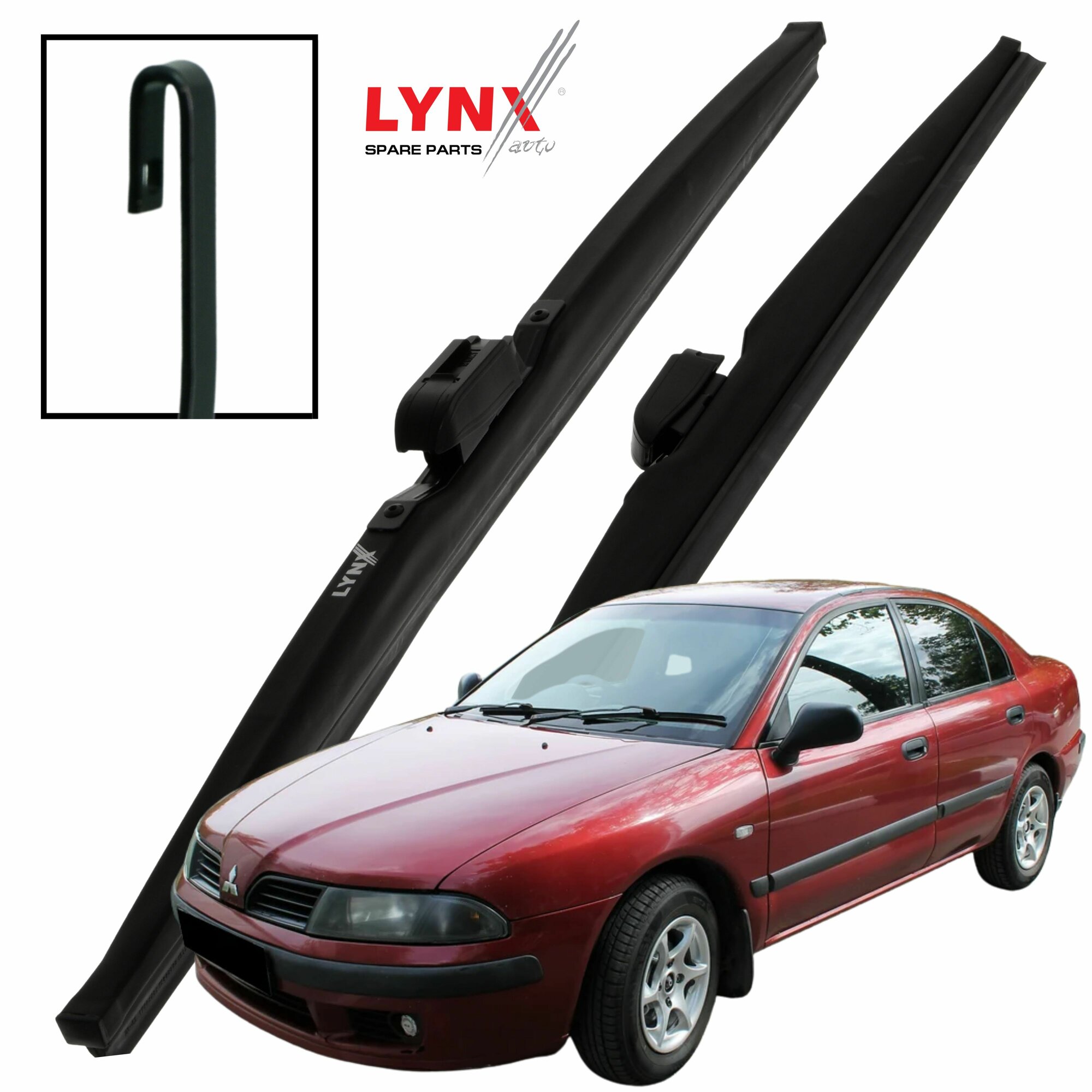 Дворники Mitsubishi Carisma DA1A / Митсубиси КариЗма лифтбек 1999-2000 2001 2002 2003 2004 2005 Щетки стеклоочистителя зимние LYNXauto 530мм-500мм к-т 2 шт.