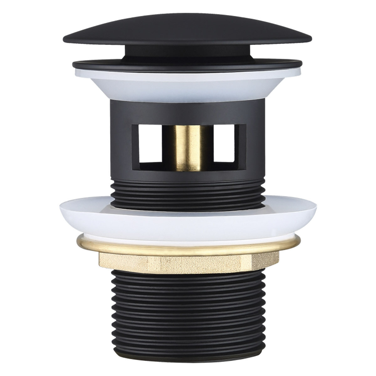 Донный клапан для раковины с переливом, черный Elghansa WASTE SYSTEMS WBT-122-Black