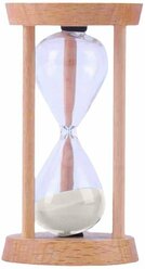 Декоративная скульптура, Деревянные миниатюрные трехколонные песочные часы - белые, один,