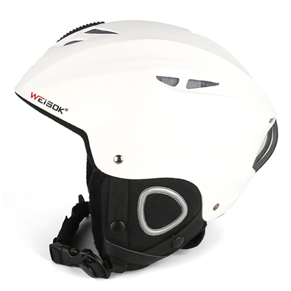 Лыжный шлем для взрослых мужчин женщин мужчин Регулируемый легкий Лыжный Сноуборд снежные виды спорта утолщенный теплый профессиональный шлем из поликарбоната и пенополистирола M Белый