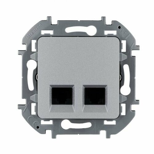 фото 6 шт. legrand inspiria алюминий двойная розетка rj 45 - категория 5e - utp, 673837