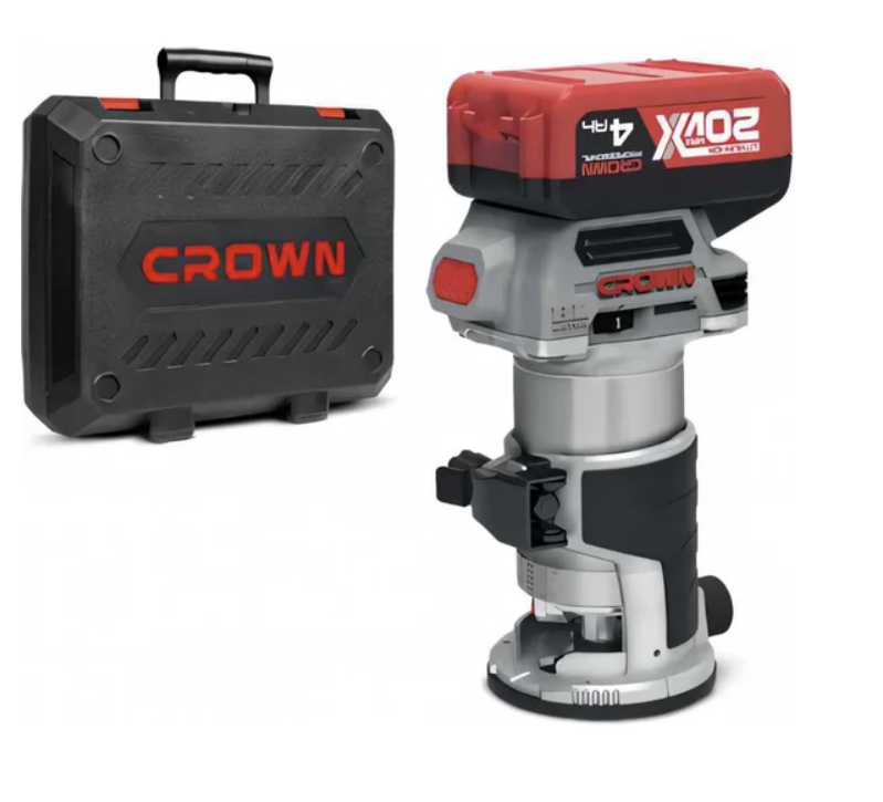 Аккумуляторный кромочный фрезер Crown CT26010HX-4 BMC (2х4,0 Ач)